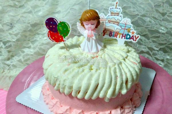天使娃娃淡奶生日蛋糕