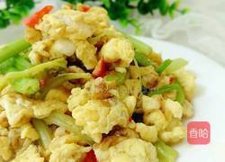 芹菜尖椒炒蛋的做法图解7