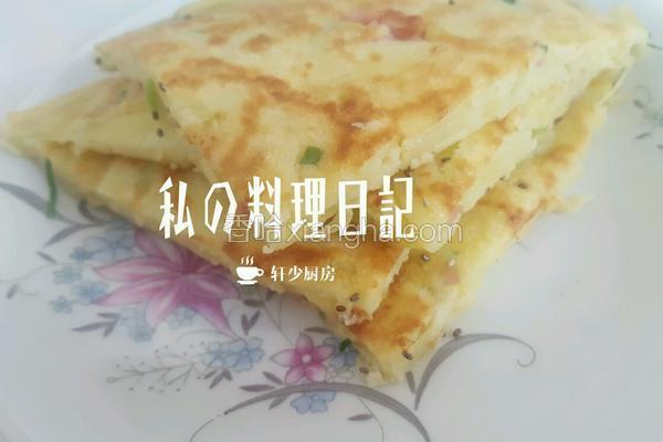 土豆丝培根芝麻蛋饼（3人份少油版）