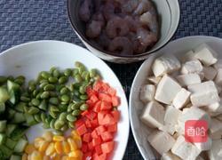 五彩豆腐虾仁的做法图解1