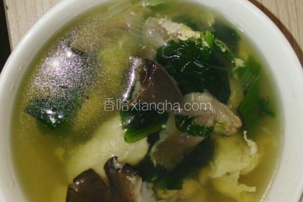 毛菇青菜蛋花汤