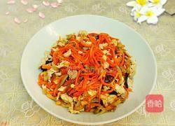 胡萝卜榨菜木耳丝炒肉的做法图解8