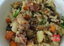 火腿时蔬杂粮焖饭的做法图解4