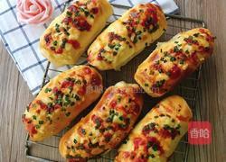 葱香肉松火腿芝士面包的做法图解18