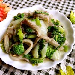 黄心菜炒蘑菇的做法[图]