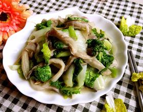 黄心菜炒蘑菇[图]