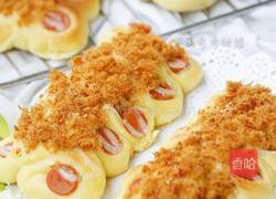 火腿肠肉松面包的做法图解1