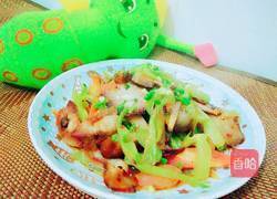 腊肉炒青菜杆的做法图解10