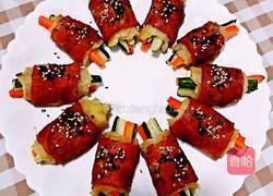 蔬菜培根卷的做法图解2