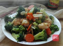 西兰花滑虾球的做法图解8