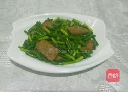 蒜苔炒火腿的做法图解4