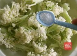 炒有机花菜的做法图解1