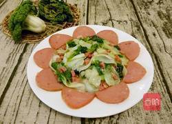 蒜蓉火腿黄心菜的做法图解9