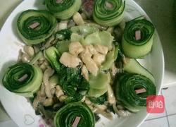 鸡肉蘑菇炒青菜的做法图解4