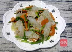 魔芋丝结蒜苔炒肉的做法图解11