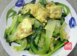 油菜炒鸡蛋的做法图解9