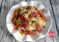 白菜炒腊肠的做法图解7