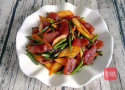 蒜苔炒腊肠的做法图解8