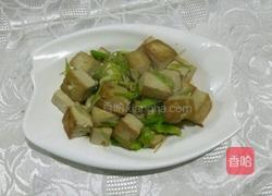 蒜苗豆腐的做法图解5