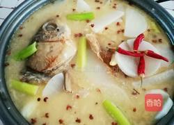 白萝卜炖腊鱼头的做法图解4