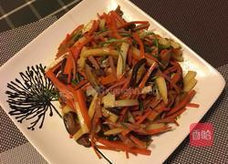 火腿杂蔬炒年糕的做法图解7