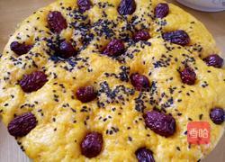 南瓜红枣芝麻发糕的做法图解4