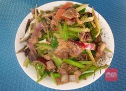 小炒青菜羊肉的做法图解8