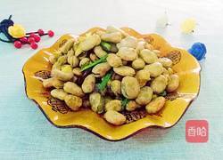 蒜苗回锅蚕豆的做法图解8