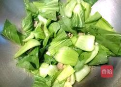 油菜豆腐炒肉的做法图解7