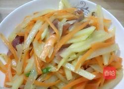 土豆胡萝卜炒腊肠的做法图解4