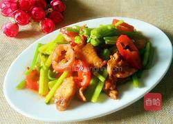 芹菜红椒炒肉片的做法图解12