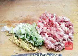 Illustration of how to make wontons stuffed with pork and green onions 1