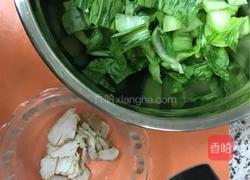 炸肉炒油菜的做法图解1