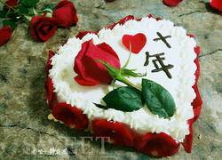 玫瑰花爱心蛋糕