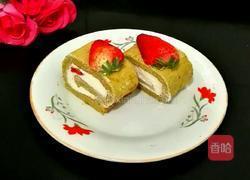 抹茶草莓卷(无油版)的做法图解12
