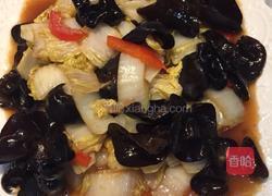 娃娃菜炒木耳的做法图解4
