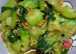 油菜炒虾皮的做法图解6