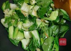 油菜炒虾皮的做法图解4