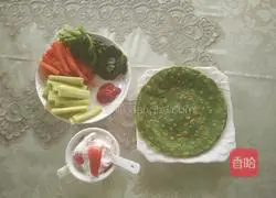 Illustration of how to make green vegetable burritos 4