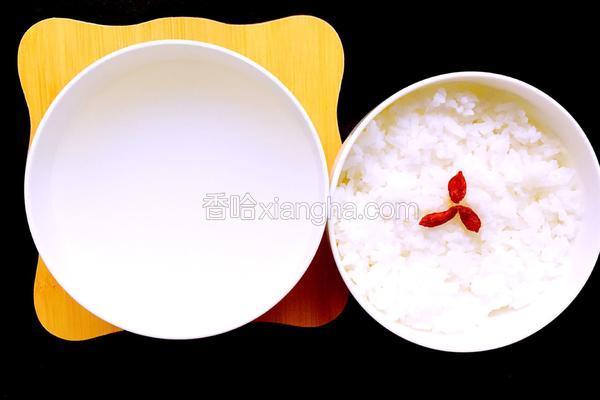 养胃米汤、软饭