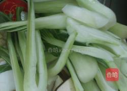 青菜瘦肉炒香干的做法图解2