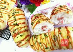 葱香火腿芝士面包的做法图解16