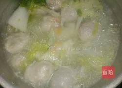 白菜肉丸汤的做法图解4