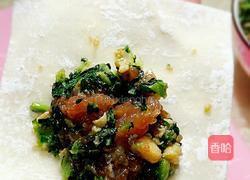元宝馄饨～青菜鲜肉虾粒馅的做法图解3