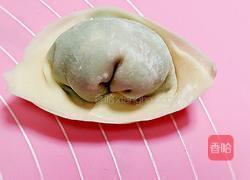 元宝馄饨~青菜鲜肉虾粒馅的做法图解9