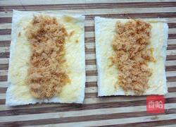 吐司肉松火腿卷的做法图解3