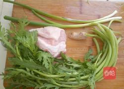 小米瘦肉藤蒿疙瘩汤的做法图解1