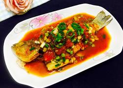 葱香茄汁焖鲈鱼
