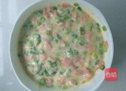 蒜苔火腿煎饼的做法图解3