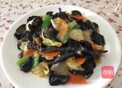 娃娃菜炒木耳的做法图解10